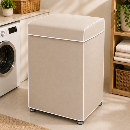 Capa Para Máquina de Lavar Antimofo em PVC M - Bege